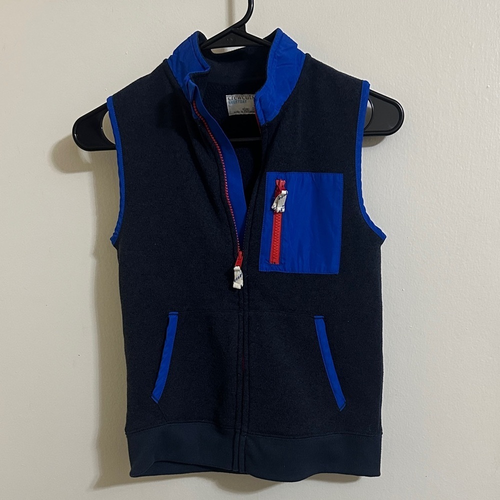 EUC Crewcuts Kids Blue‎ Colorblock Everyday Zip Vest size 10